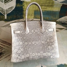 Replica Hermes Gray Monogram Print Birkin 30 Bag