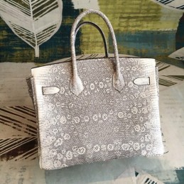 Replica Hermes Gray Monogram Print Birkin 30 Bag