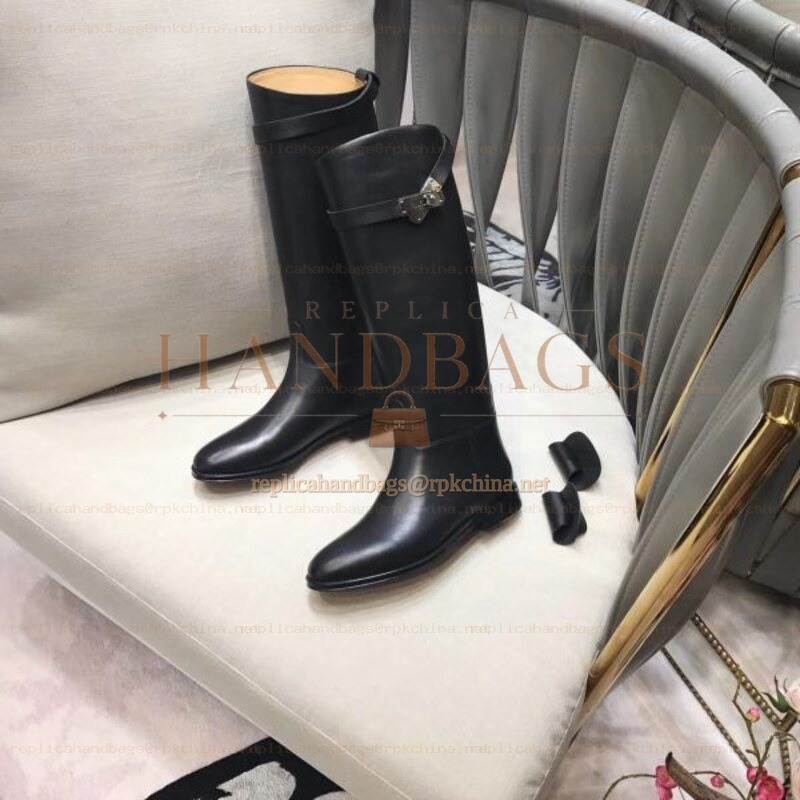 Replica Hermes Black Knee High Riding Boot