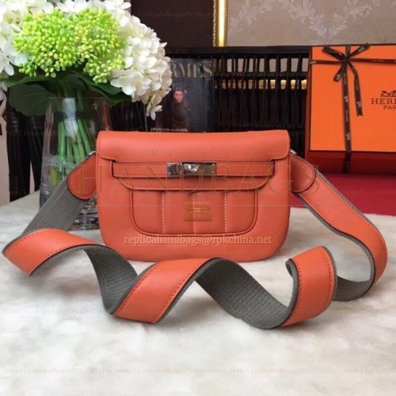 Replica Hermes Orange Berline Mini 21 Crossbody Bag