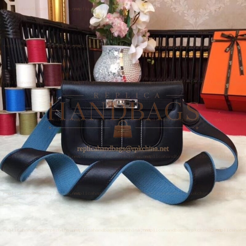 Replica Hermes Black Berline Mini 21 Crossbody Bag