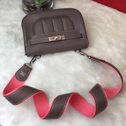 Replica Hermes Gray Pink Strap Berline Mini 21 Bag