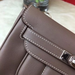 Replica Hermes Gray Pink Strap Berline Mini 21 Bag