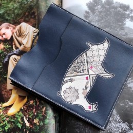 Replica Hermes Navy Horse Patch Omenitou Clutch Bag