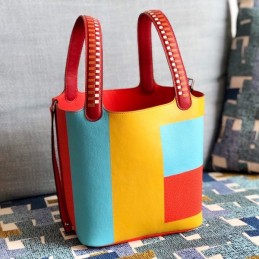 Replica Hermes Red Multicolor Colorblock Picotin Lock 22 Bag