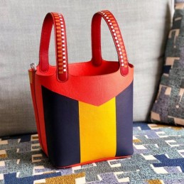 Replica Hermes Red Multicolor Colorblock Picotin Lock 22 Bag