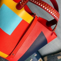 Replica Hermes Red Multicolor Colorblock Picotin Lock 22 Bag