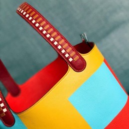 Replica Hermes Red Multicolor Colorblock Picotin Lock 22 Bag