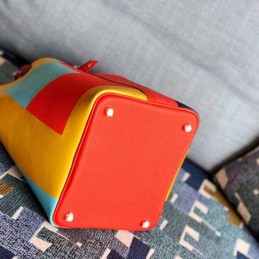 Replica Hermes Red Multicolor Colorblock Picotin Lock 22 Bag