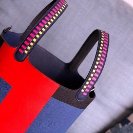 Replica Hermes Black Blue Colorblock Picotin Lock 22 Bag