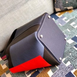 Replica Hermes Black Blue Colorblock Picotin Lock 22 Bag