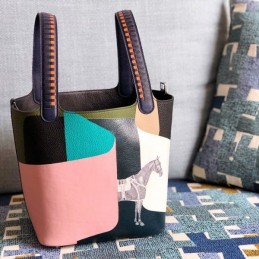 Replica Hermes Multicolor Patchwork Picotin Lock 22 Bag