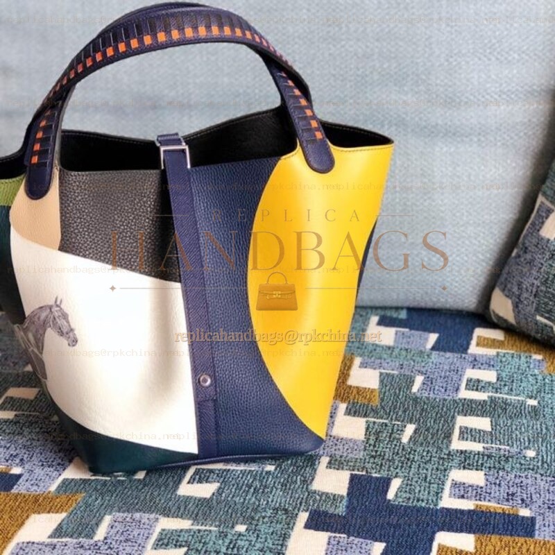 Replica Hermes Multicolor Patchwork Picotin Lock 22 Bag