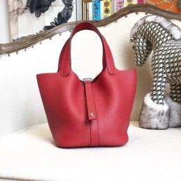 Replica Hermes Red Picotin Lock 22 Detailed Leather Bag