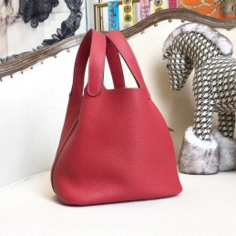 Replica Hermes Red Picotin Lock 22 Detailed Leather Bag