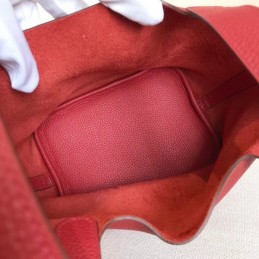 Replica Hermes Red Picotin Lock 22 Detailed Leather Bag