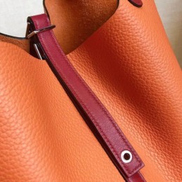 Replica Hermes Orange Burgundy Colorblock Picotin Lock 22 Bag