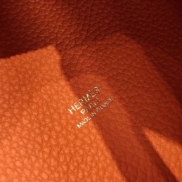Replica Hermes Orange Burgundy Colorblock Picotin Lock 22 Bag