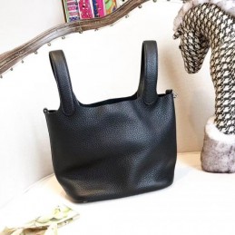 Replica Hermes Black Picotin Lock 22 Detailed Leather Bag