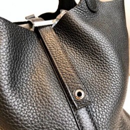 Replica Hermes Black Picotin Lock 22 Detailed Leather Bag