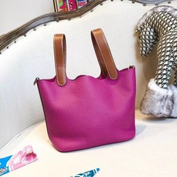 Replica Hermes Pink Picotin Lock 22 Contrast Trim Bag
