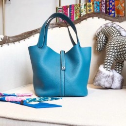 Replica Hermes Turquoise Picotin Lock 22 Bag