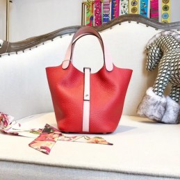 Replica Hermes Red White Picotin Lock 22 Bag