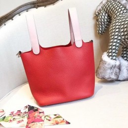 Replica Hermes Red White Picotin Lock 22 Bag