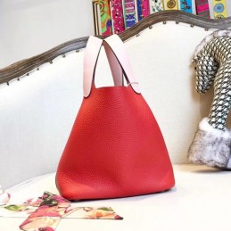 Replica Hermes Red White Picotin Lock 22 Bag