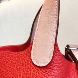Replica Hermes Red White Picotin Lock 22 Bag