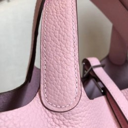 Replica Hermes Pink Picotin Lock 22 Detailed Leather Bag