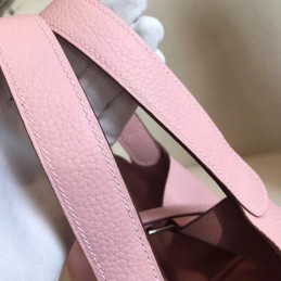 Replica Hermes Pink Picotin Lock 22 Detailed Leather Bag