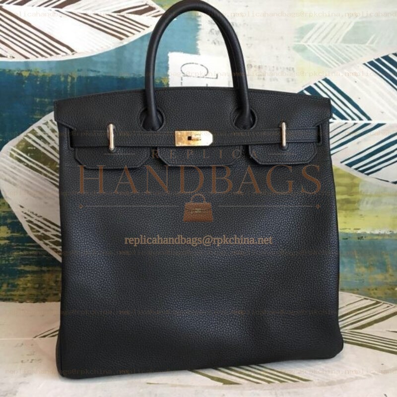 Replica Hermes Black HAC Haut a Courroies 45 Bag