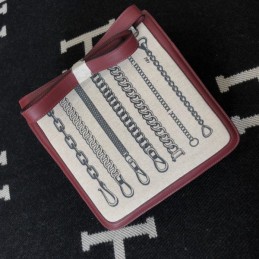 Replica Hermes Burgundy Print Constance 24 Bag