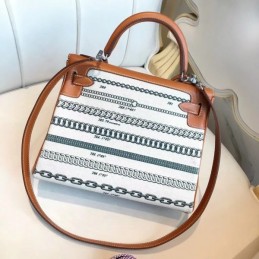 Replica Hermes Tan Print Kelly 28 Bag