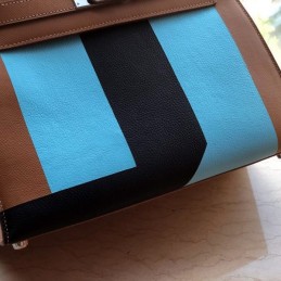 Replica Hermes Brown Blue Colorblock Kelly 28 Bag