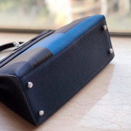 Replica Hermes Navy Blue Stripe Kelly 28 Bag