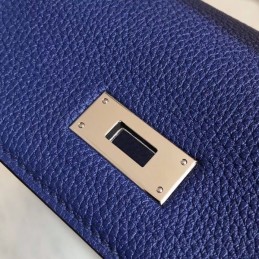 Replica Hermes Blue Kelly 28 Charm Strap Bag