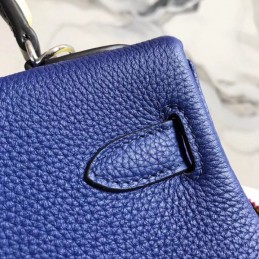 Replica Hermes Blue Kelly 28 Charm Strap Bag