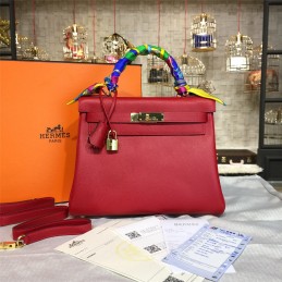 Replica Hermes Red Kelly 28 Bag With Twilly Handle