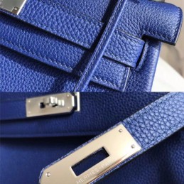 Replica Hermes Blue Kelly 28 Charm Strap Bag
