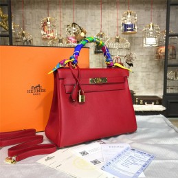 Replica Hermes Red Kelly 28 Bag With Twilly Handle