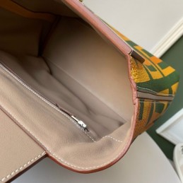Replica Hermes Tan Green Geometric Kelly 2424 29 Bag