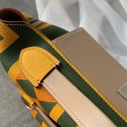 Replica Hermes Tan Green Geometric Kelly 2424 29 Bag