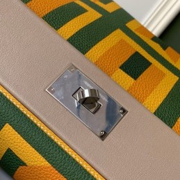 Replica Hermes Tan Green Geometric Kelly 2424 29 Bag