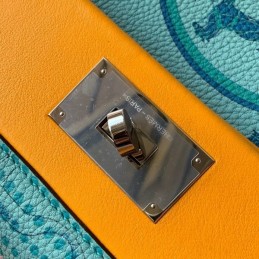 Replica Hermes Turquoise Horse Print Kelly 2424 29 Bag