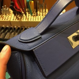 Replica Hermes Navy Blue Kelly 2424 29 Gold Hardware Bag