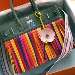 Replica Hermes Black Rainbow Stripe Birkin 30 Bag