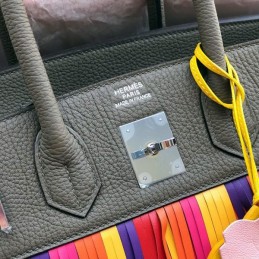 Replica Hermes Black Rainbow Stripe Birkin 30 Bag
