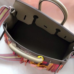 Replica Hermes Black Rainbow Stripe Birkin 30 Bag